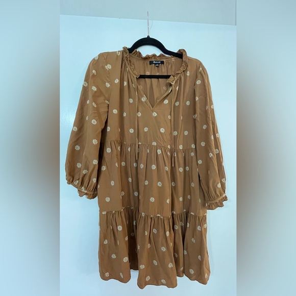 Tie-Neck Tiered Mini Dress in Bloom Dot - Picture 2 of 3